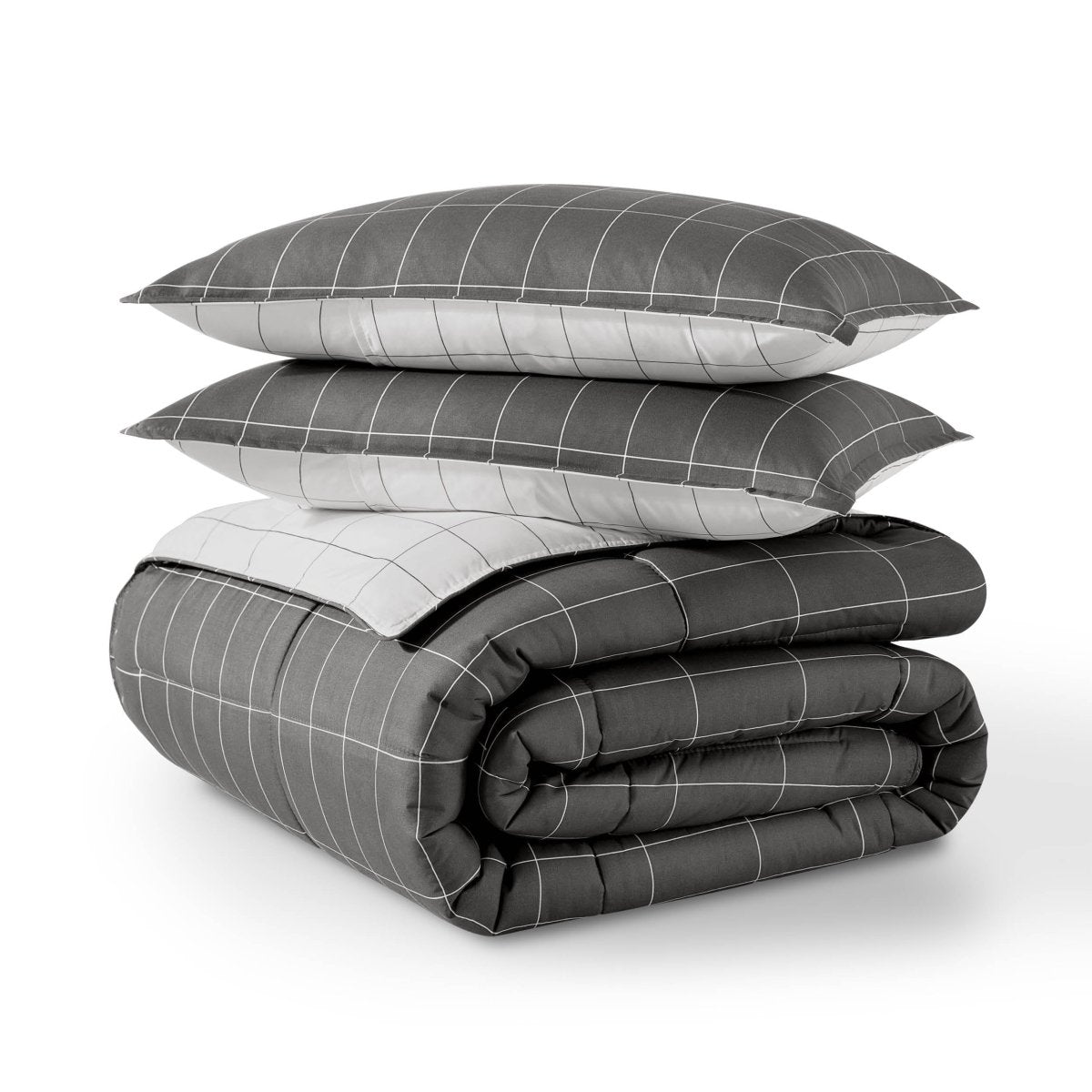 A down alternative comforter folded neatly