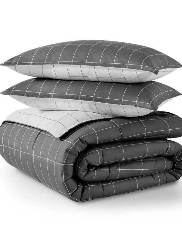 A down alternative comforter folded neatly