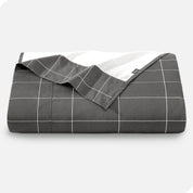 Grid grey/white flat sheet folded
