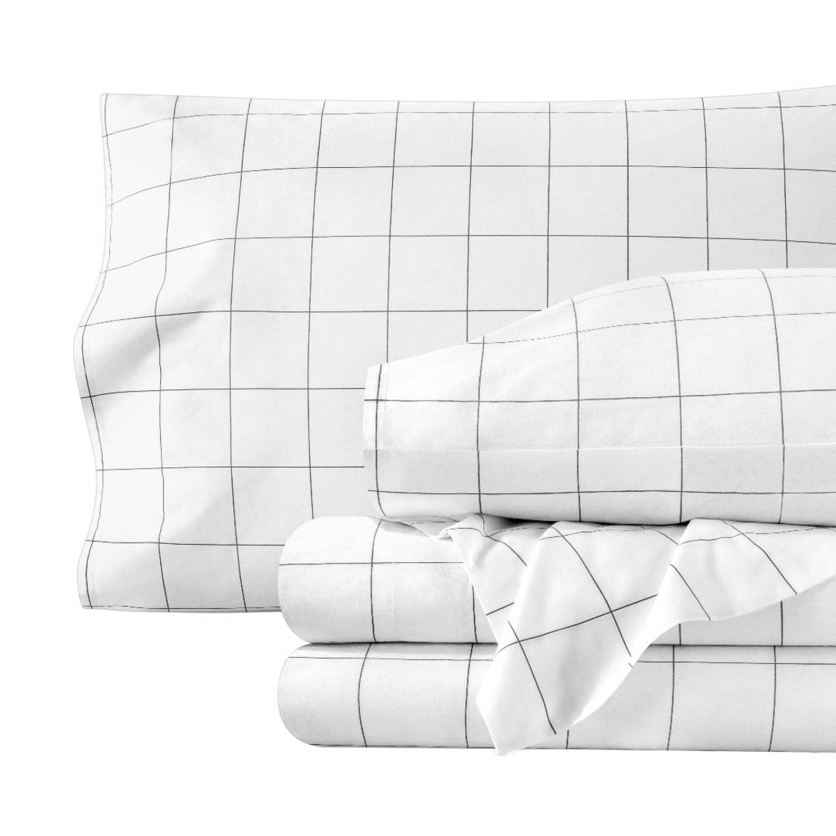 White sheet set against a white background