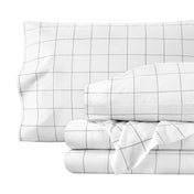 White sheet set against a white background