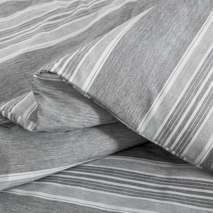 Close-up of gray and white striped fabric