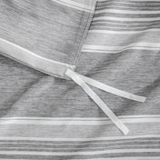 Close-up of a a corner tie detail on a duvet cover