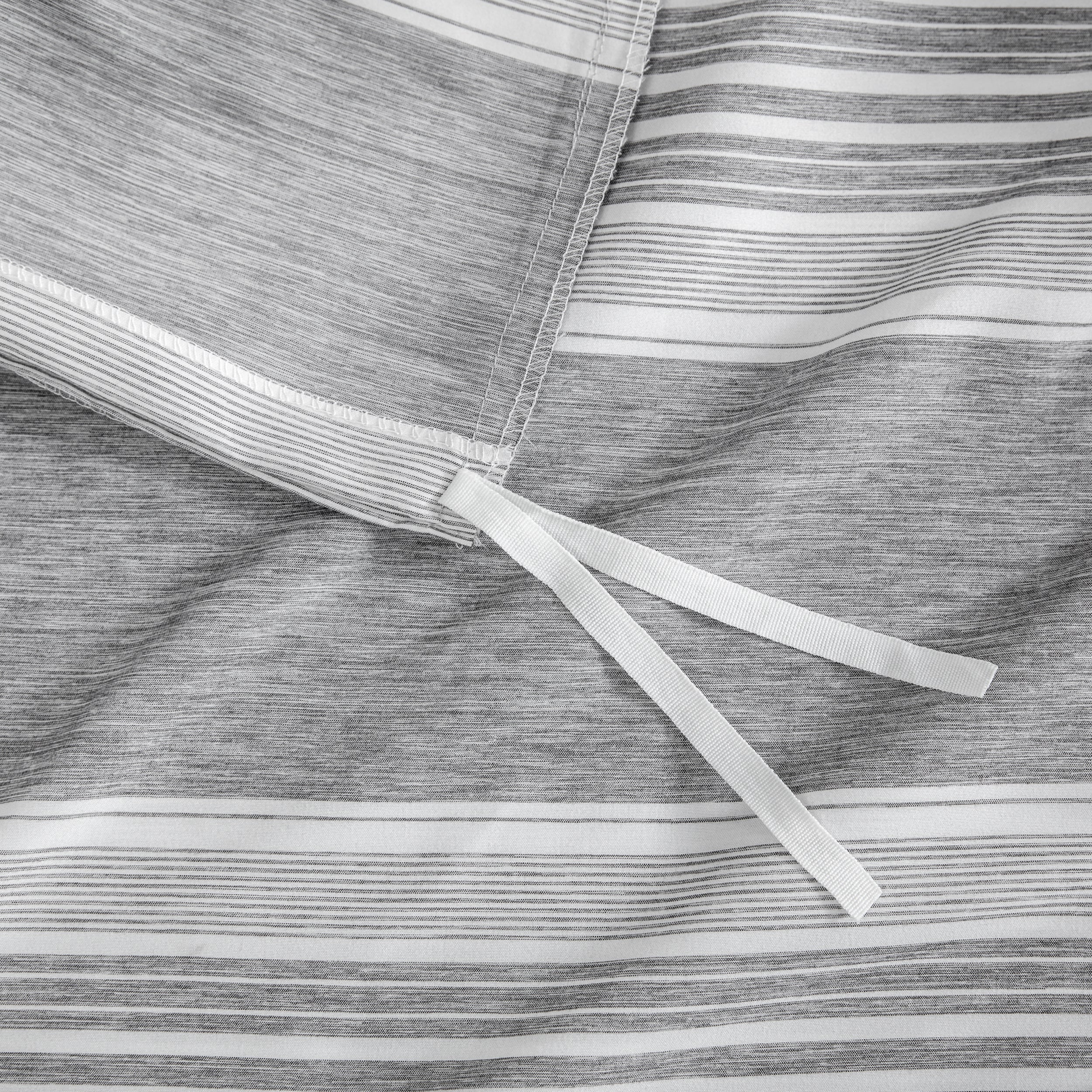 Close-up of a a corner tie detail on a duvet cover