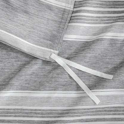 Close-up of a a corner tie detail on a duvet cover