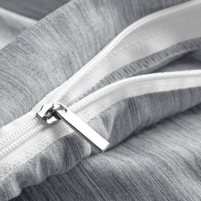 Close-up of a zipper on a duvet cover