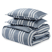 Heathered duvet cover folded and stacked