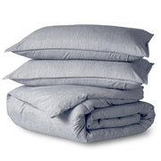 Heathered duvet cover folded and stacked