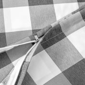 Close-up of a duvet cover zipper