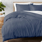 Flannel duvet cover set on a bed