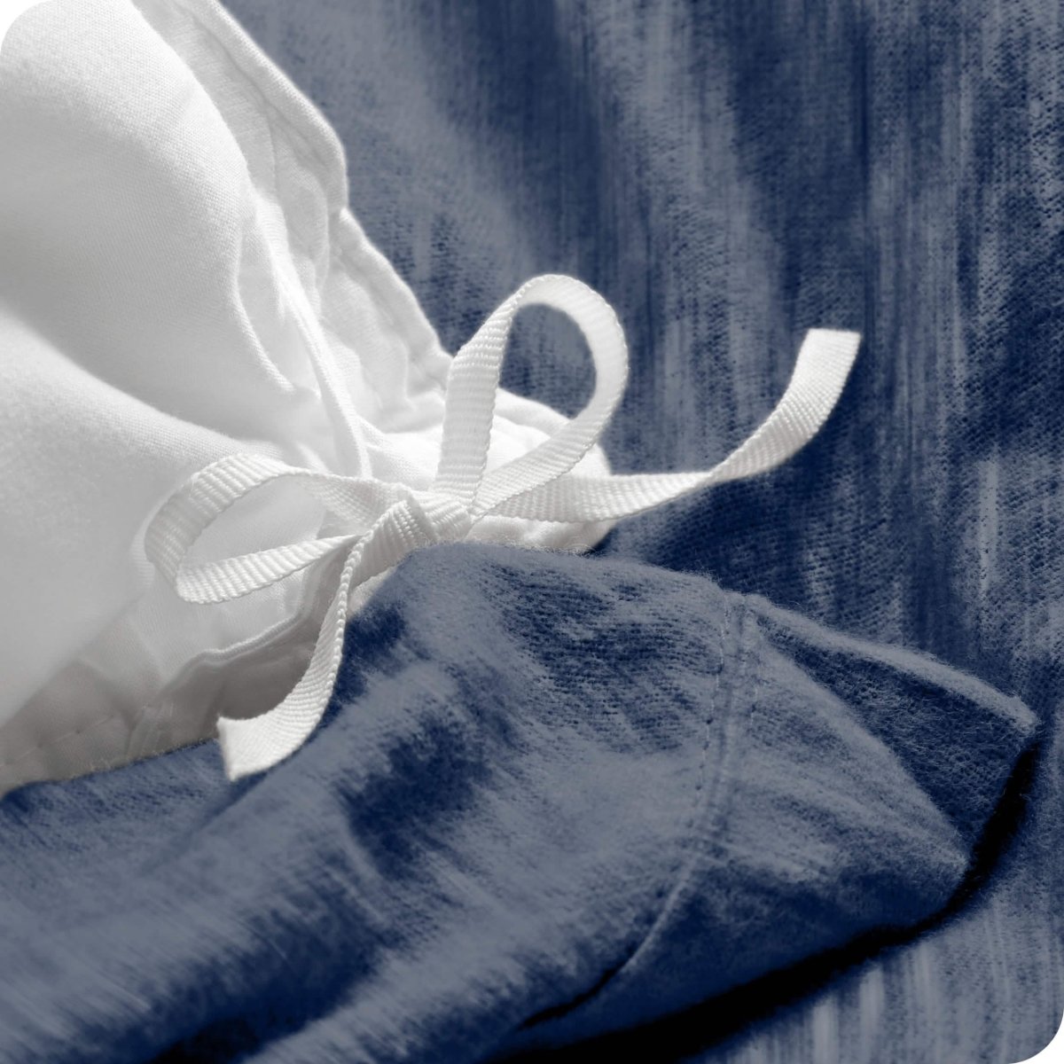Corner ties on a flannel duvet cover