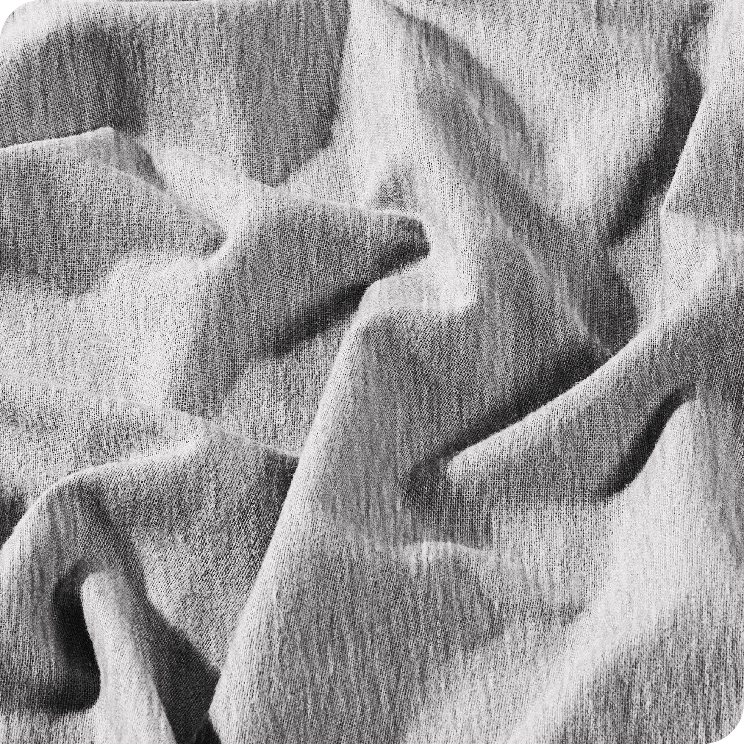 Close up of the texture of the flannel duvet cover fabric