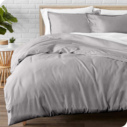 Flannel duvet cover set on a bed