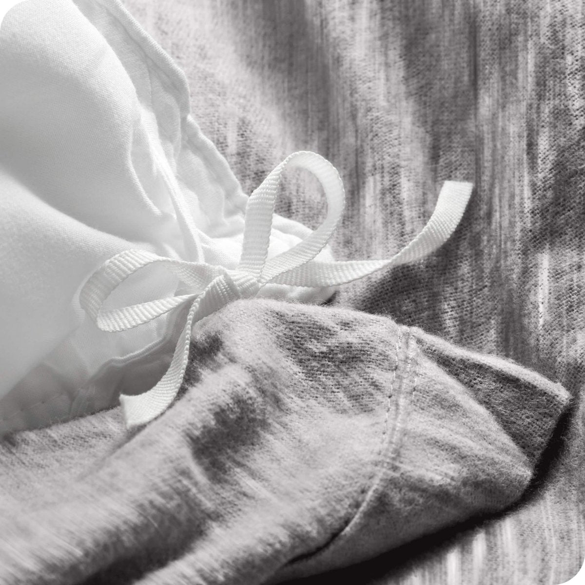 Corner ties on a flannel duvet cover