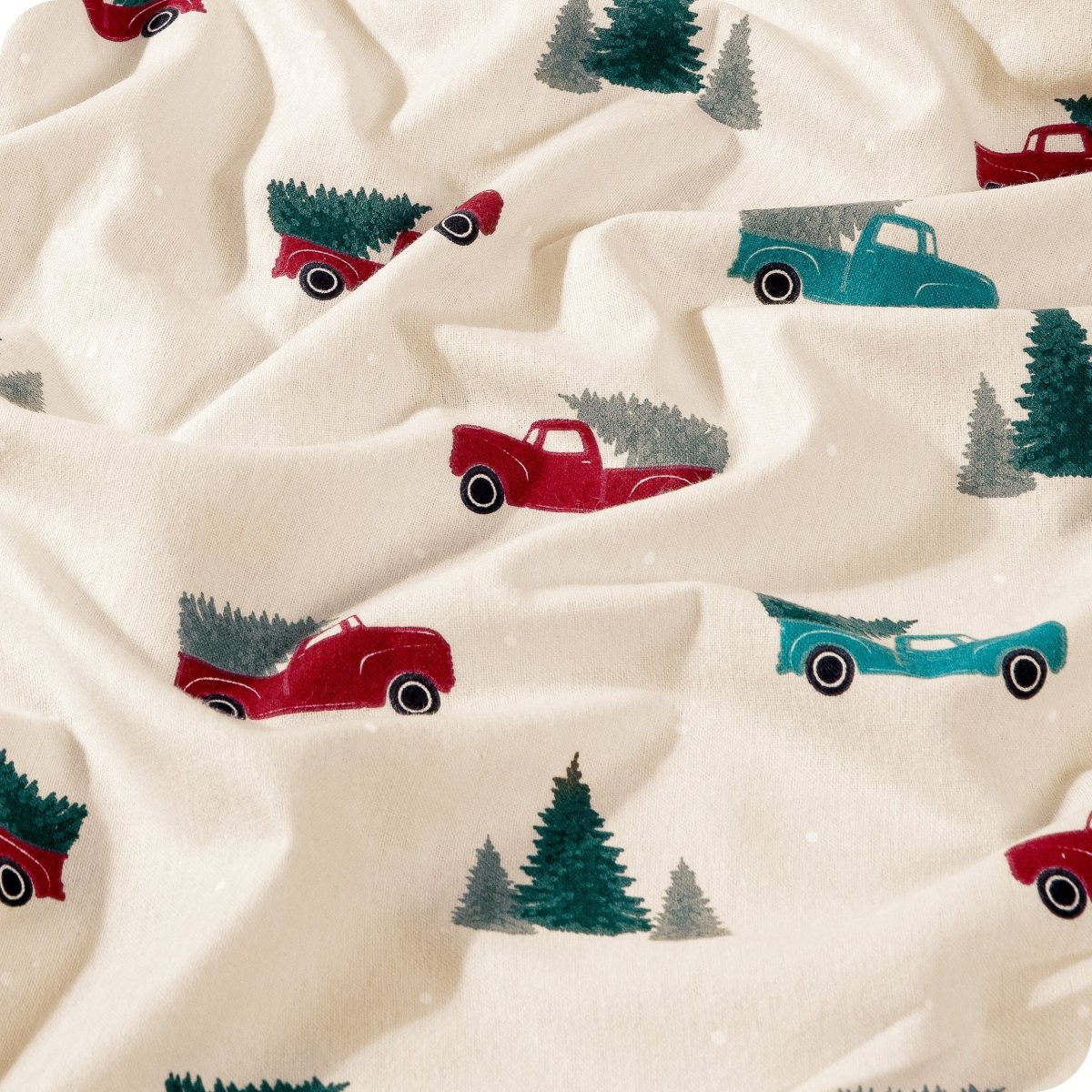 Close up of flannel printed sheets