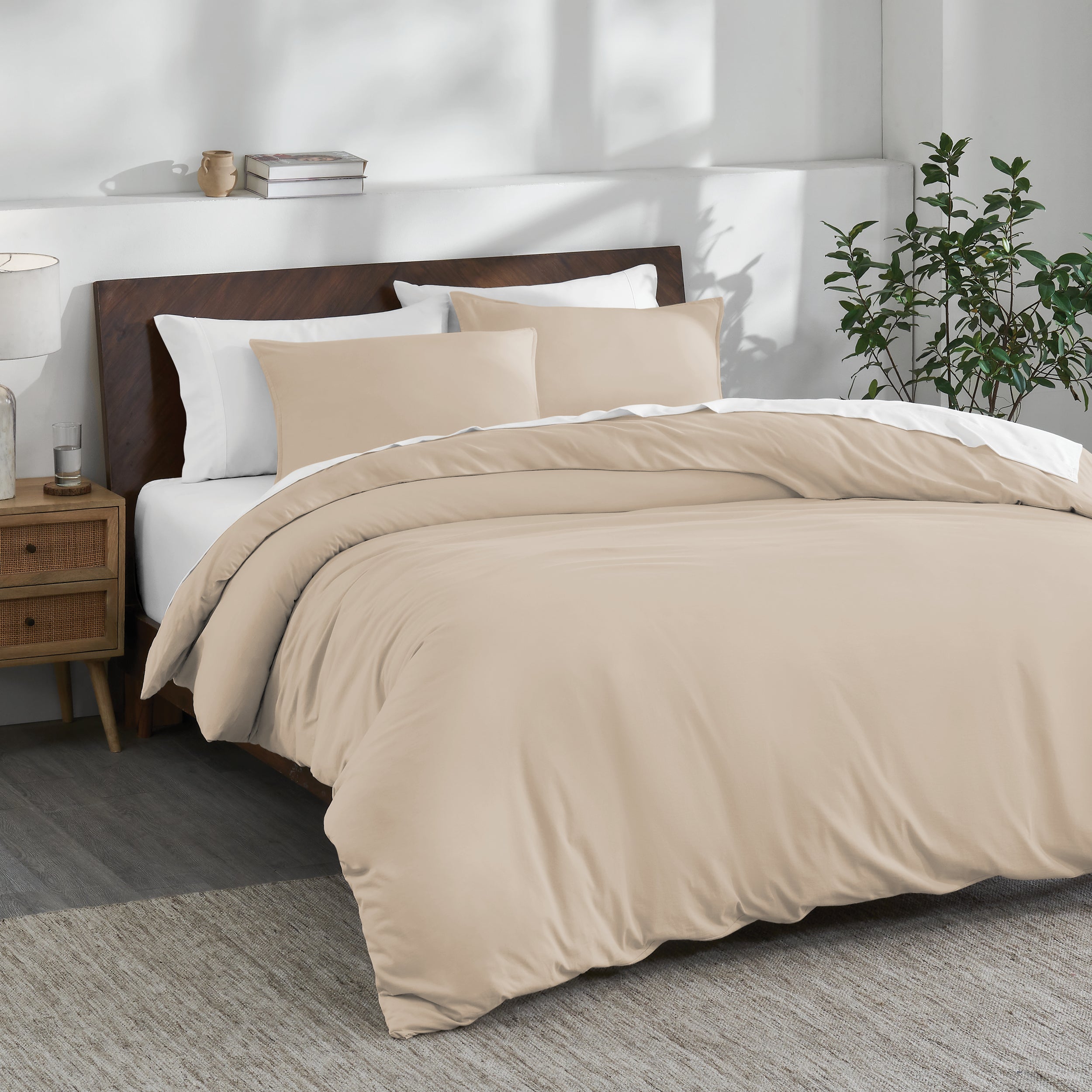 Images Extended Content Organic Cotton Jersey Duvet Set from Bare Home.