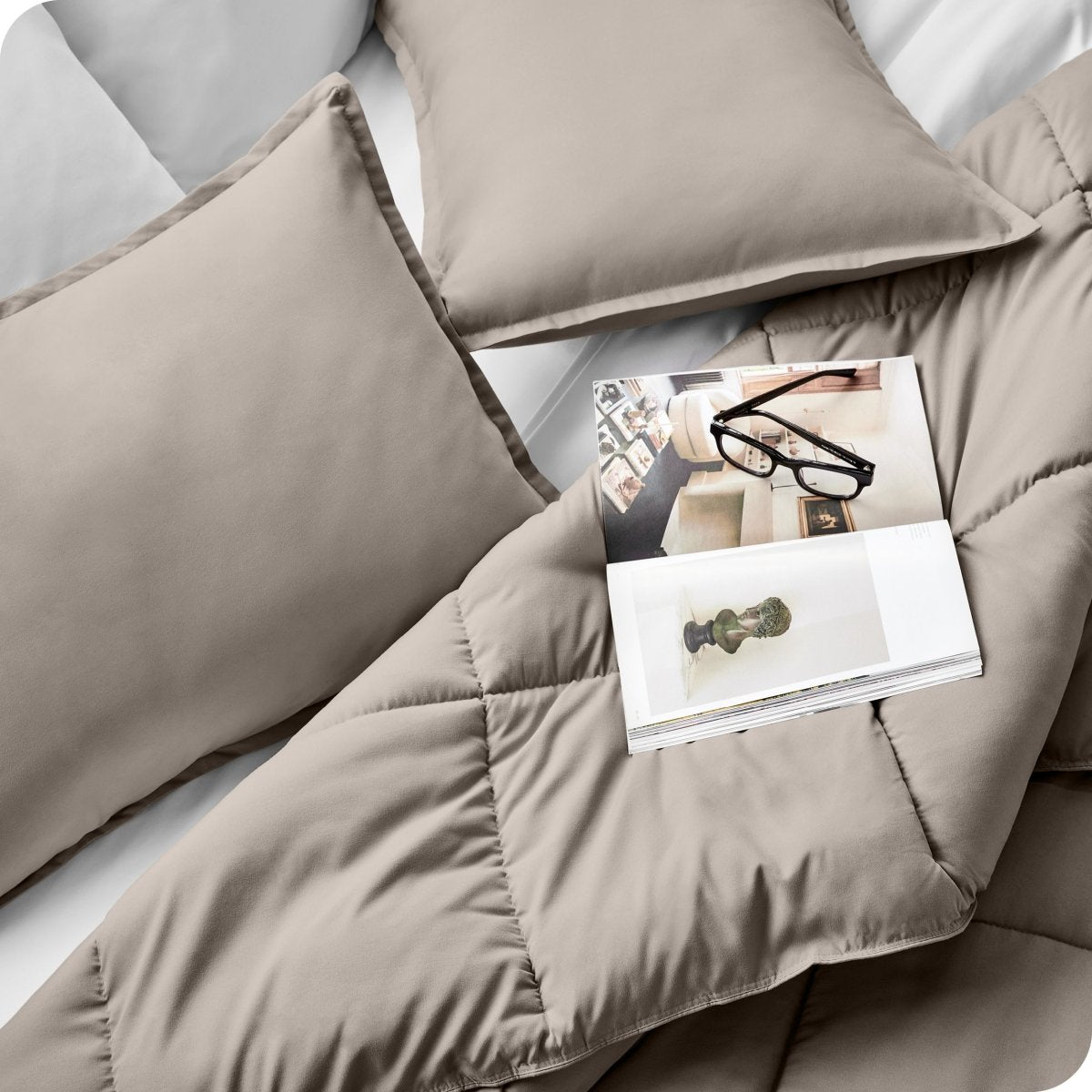 Down Alternative Box Stitch Comforter Set