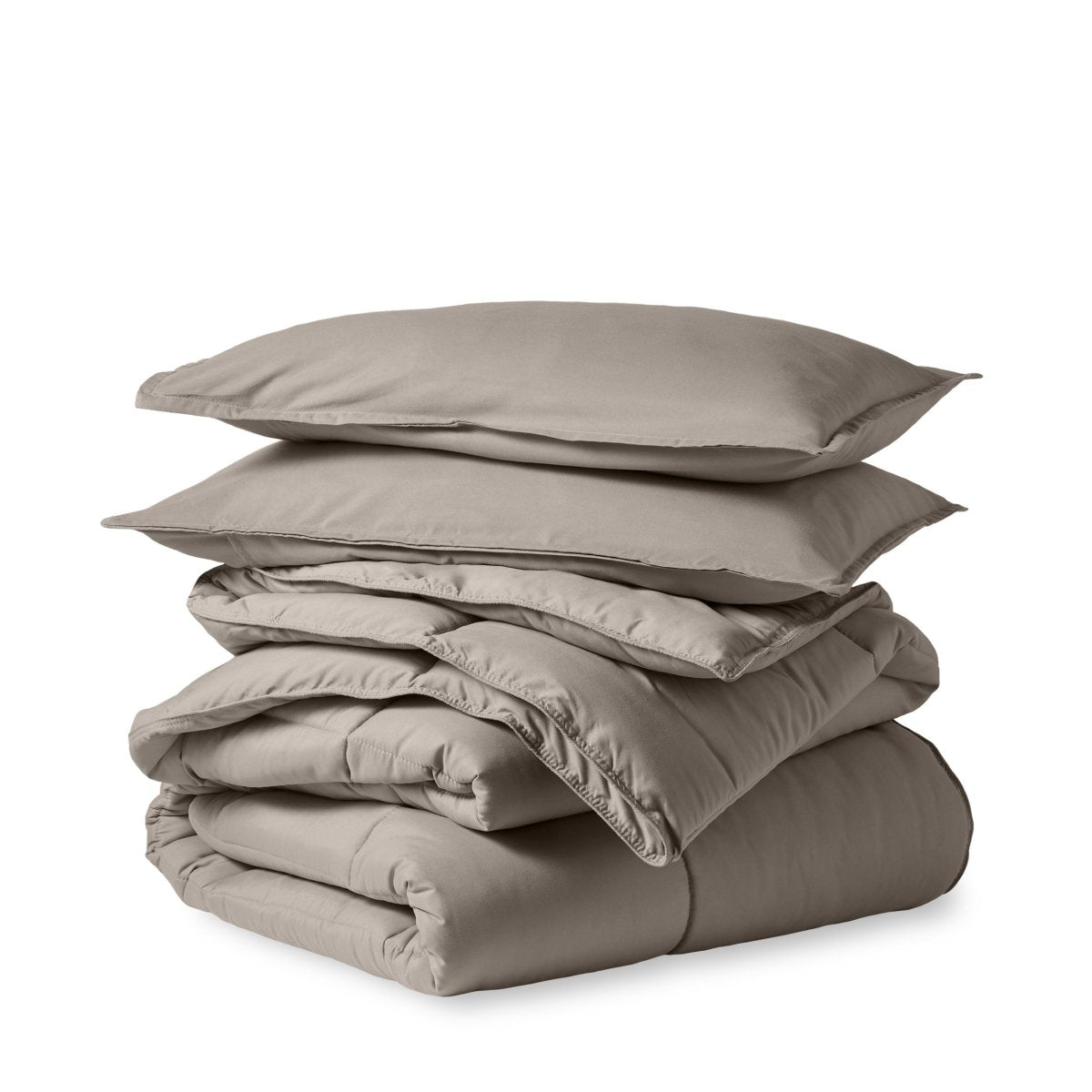 A down alternative comforter folded neatly