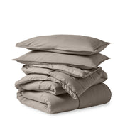 A down alternative comforter folded neatly
