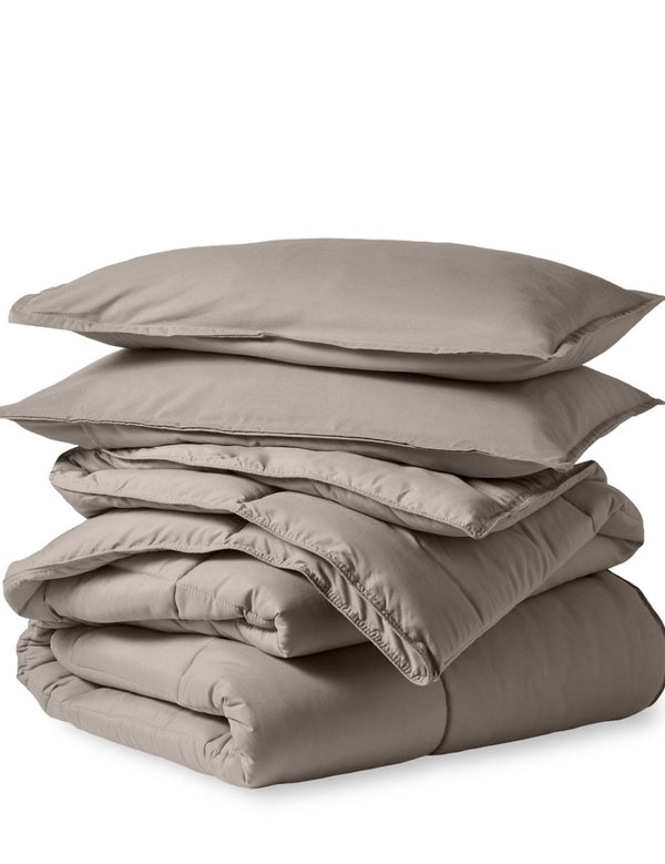 A down alternative comforter folded neatly