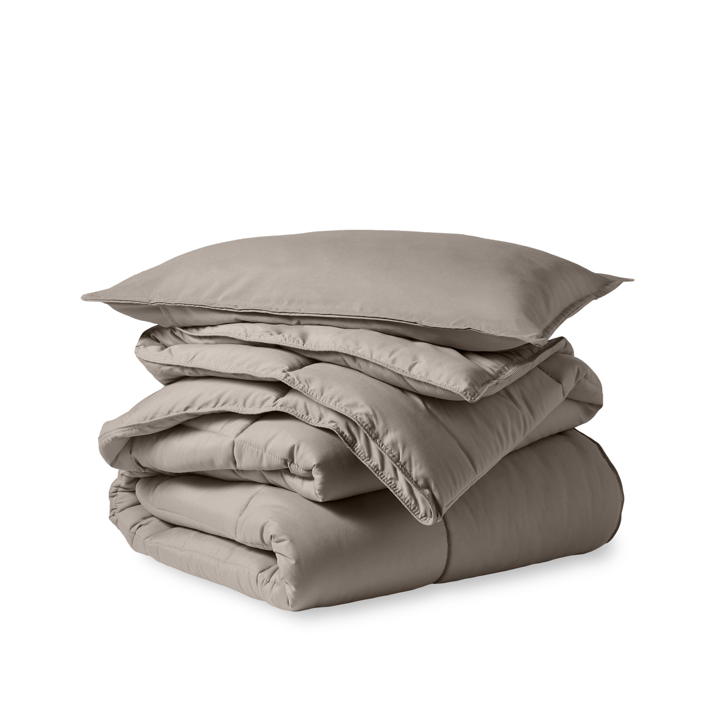 Comforter set folded and stacked