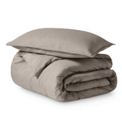Solid color duvet set folded and stacked
