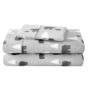 A neatly arranged set of flannel sheets
