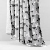 Printed sherpa blanket hanging