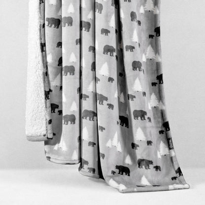 Printed sherpa blanket hanging