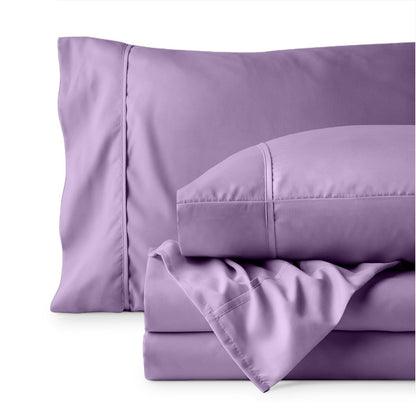 Sheet set folded on a white background