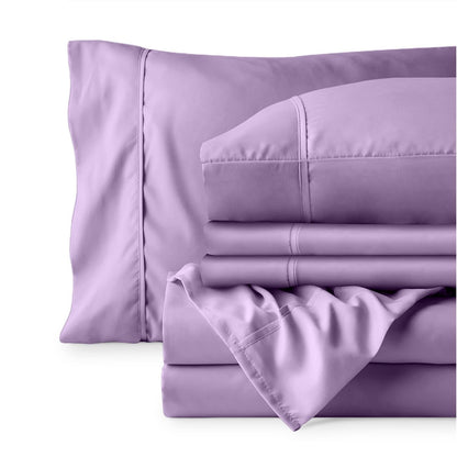 Sheet set folded on a white background