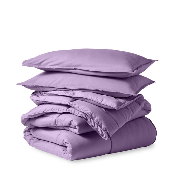 A down alternative comforter folded neatly