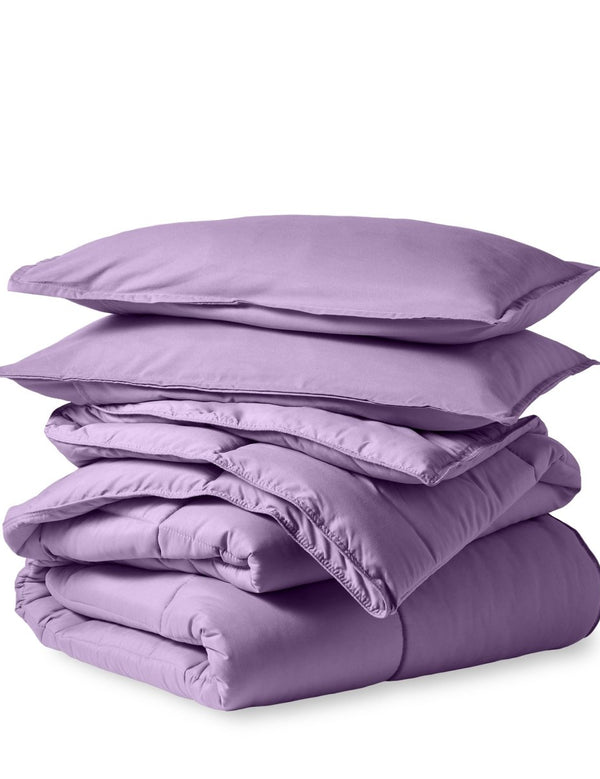 A down alternative comforter folded neatly