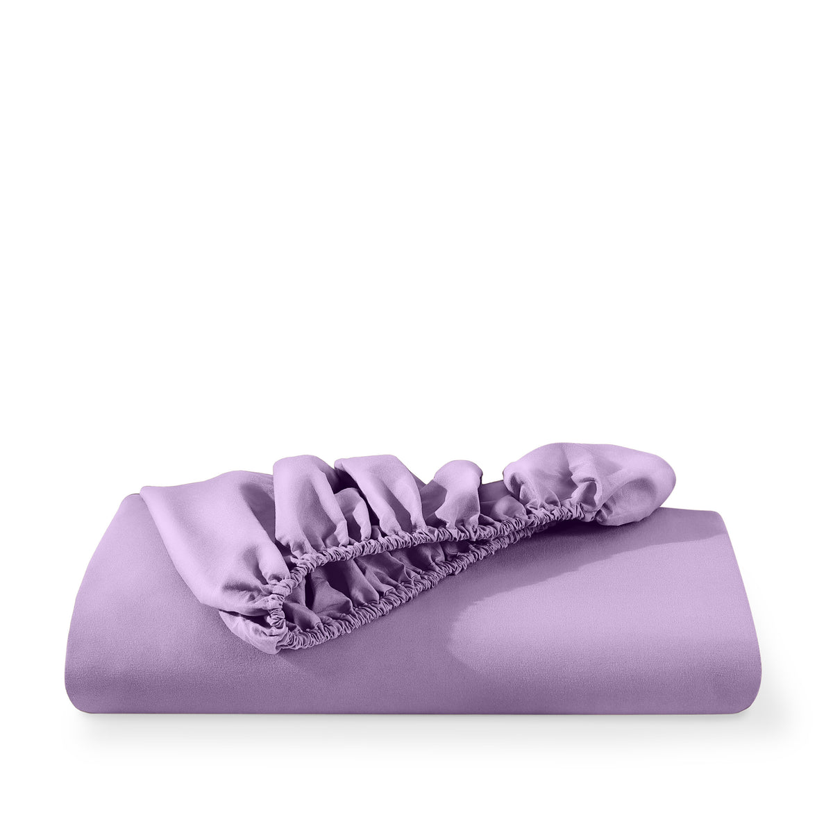 Microfiber fitted sheet folded with a white background