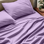 Close up of ultra-soft sheets on a bed