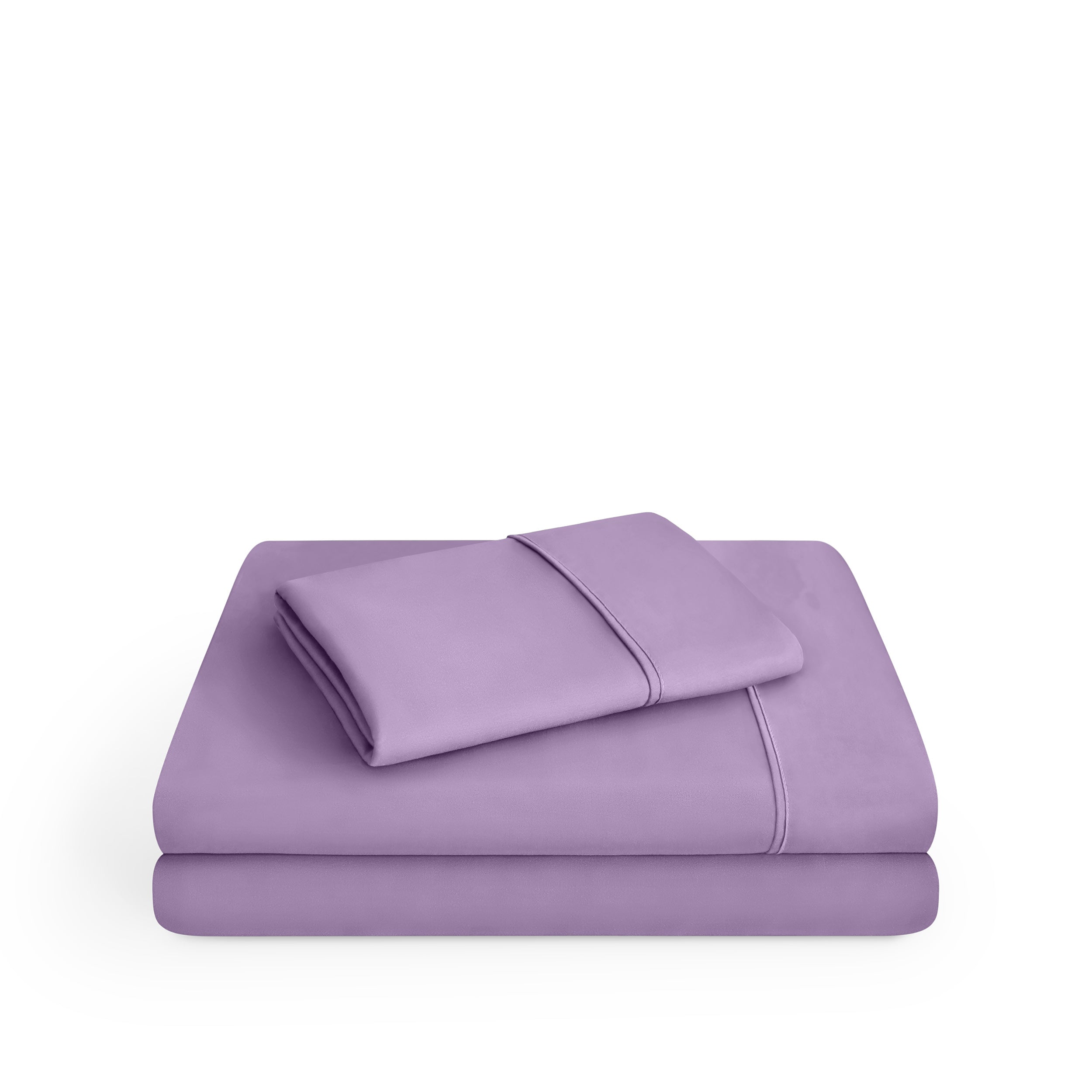 Microfiber sheet set folded and stacked