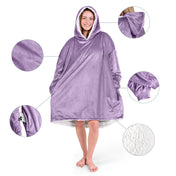 Close up of the features on a wearable blanket
