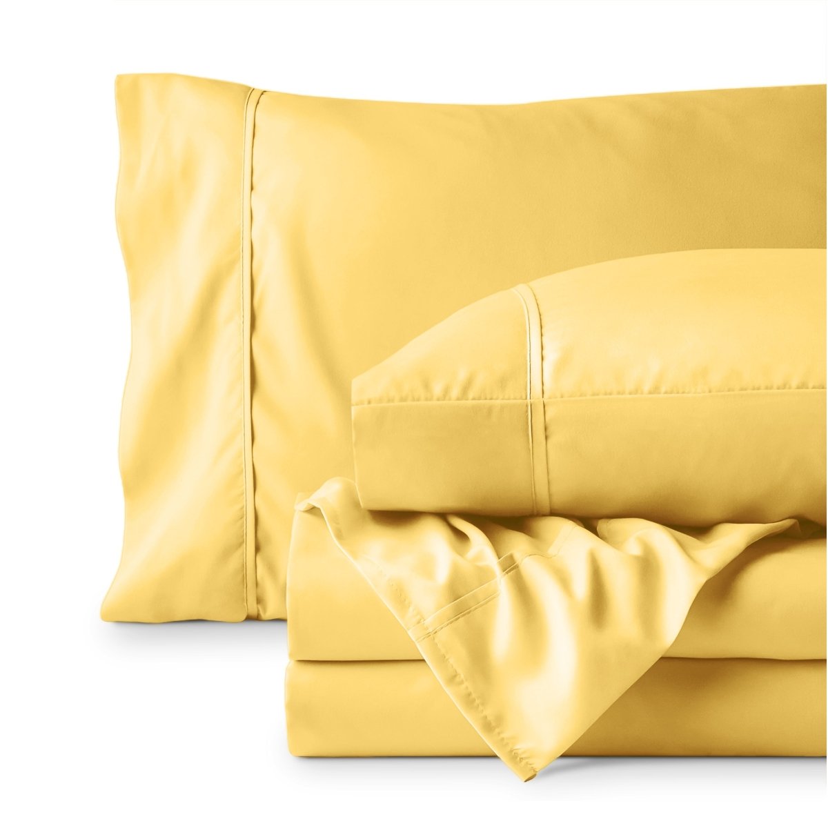 Sheet set folded on a white background