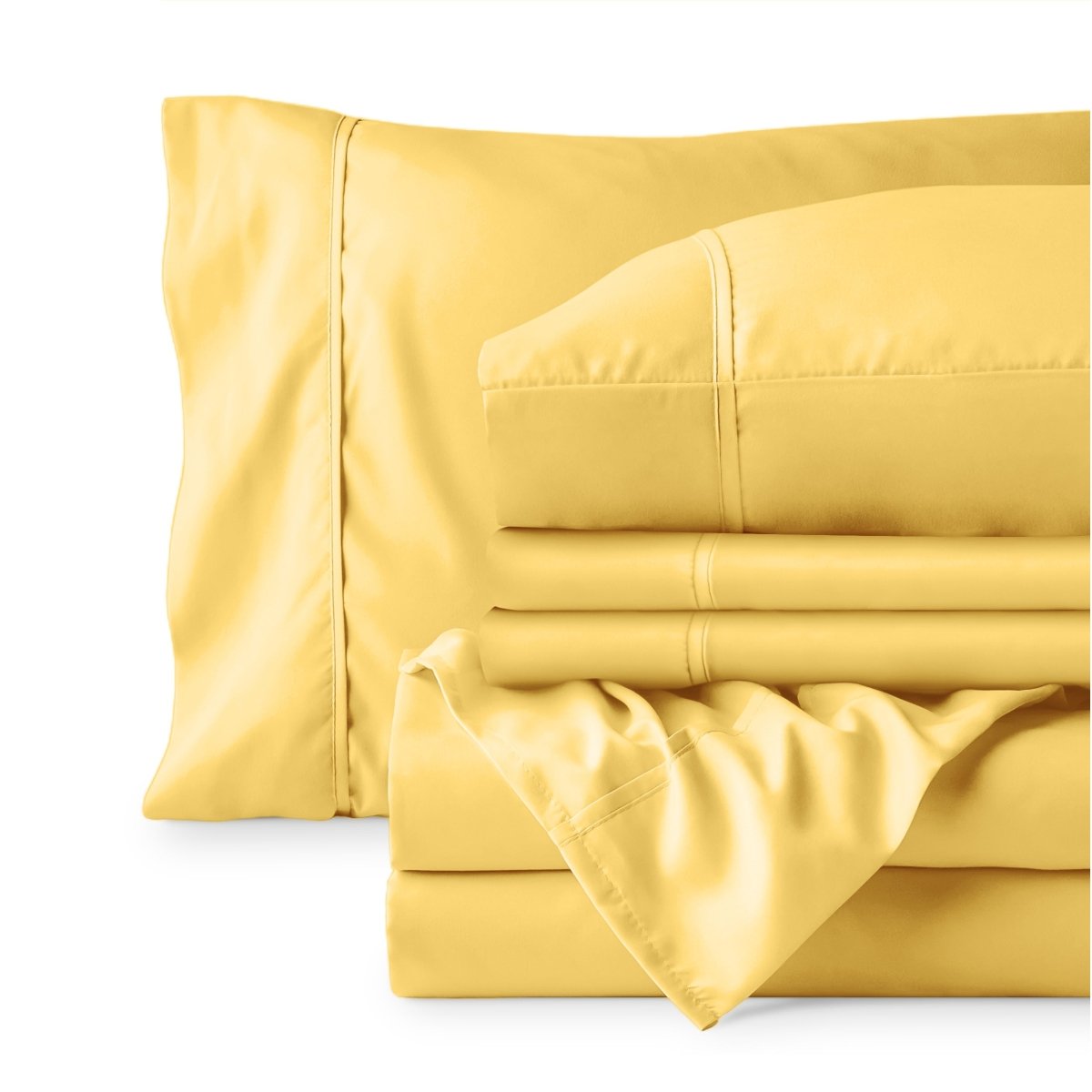 Sheet set folded on a white background