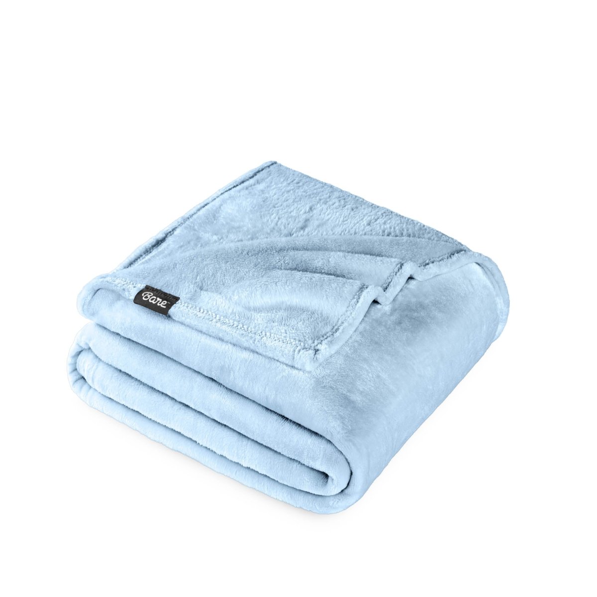 A Bare Home microplush blanket folded neatly on a white background