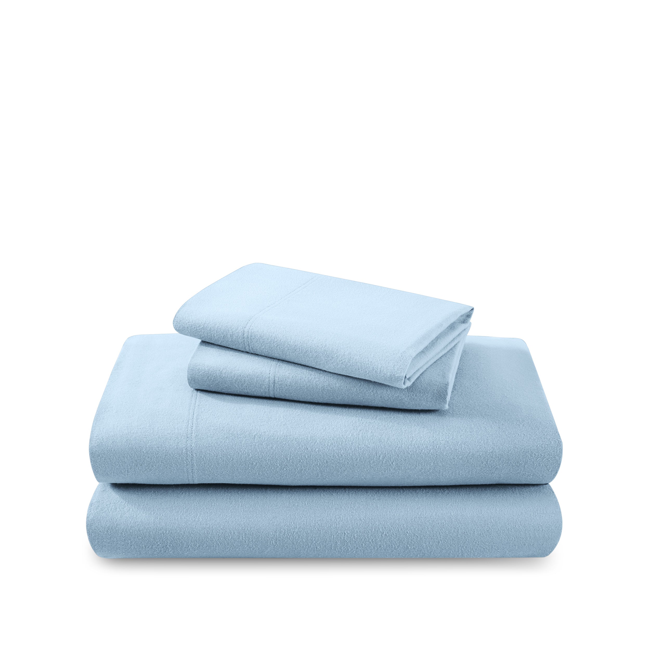 A neatly arranged set of flannel sheets
