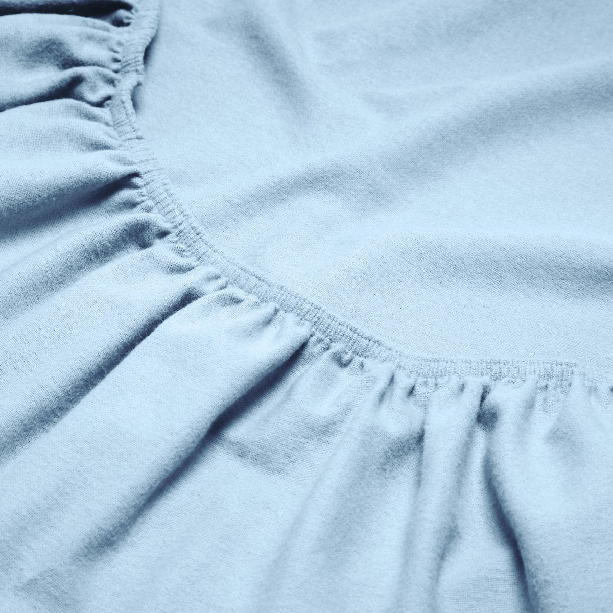 Close-up of flannel fitted sheet.