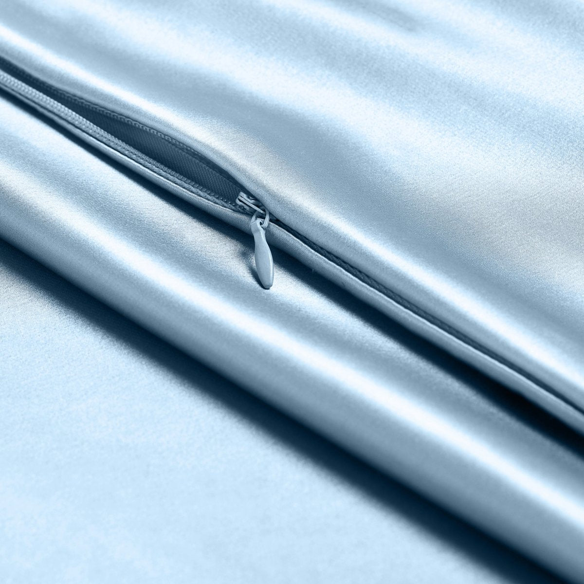 Close-up of pillowcase with zipper closure