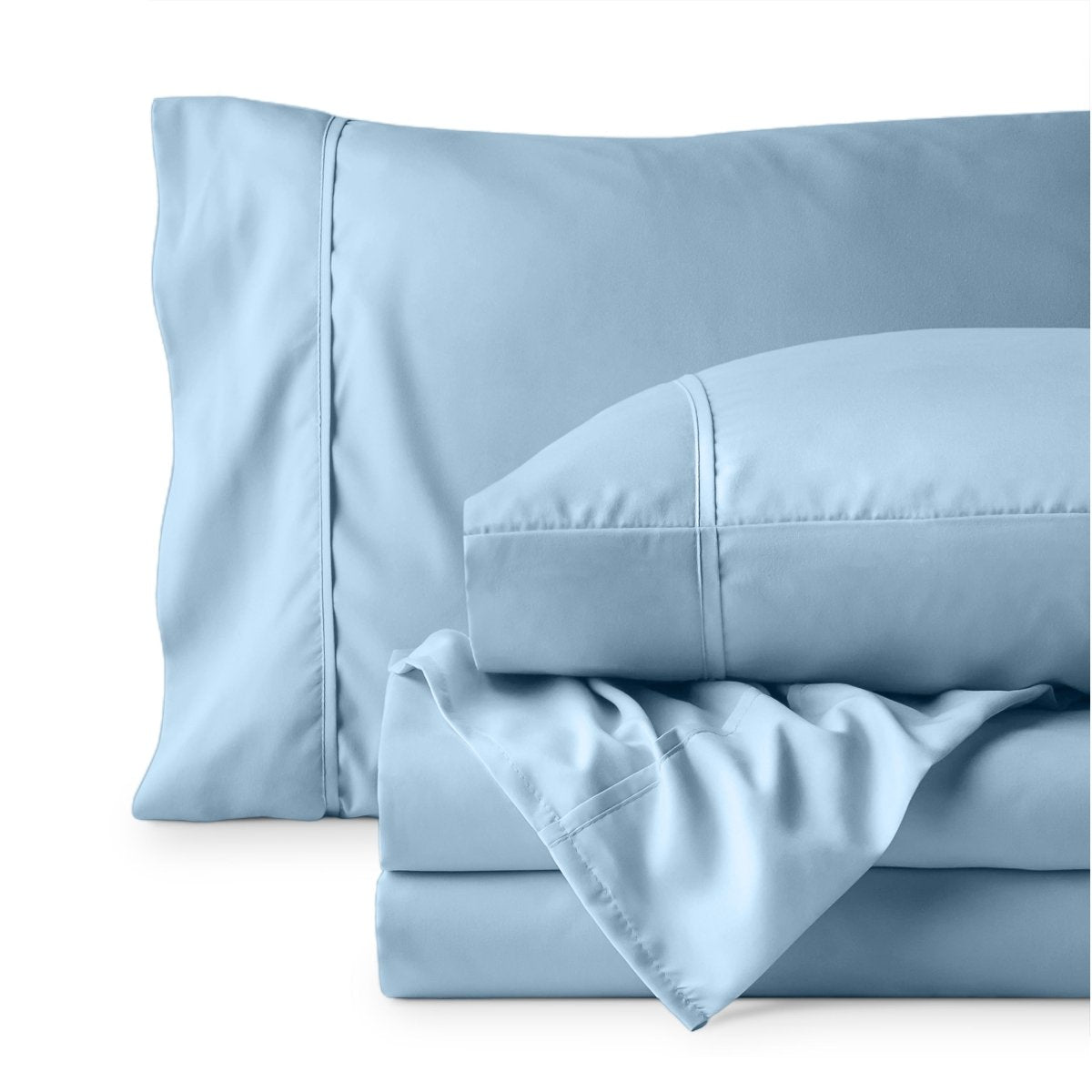 Sheet set folded on a white background