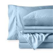 Sheet set folded on a white background