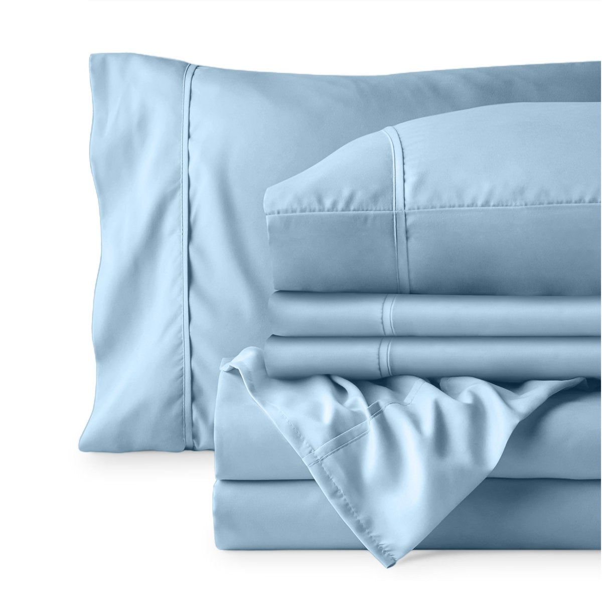 Sheet set folded on a white background