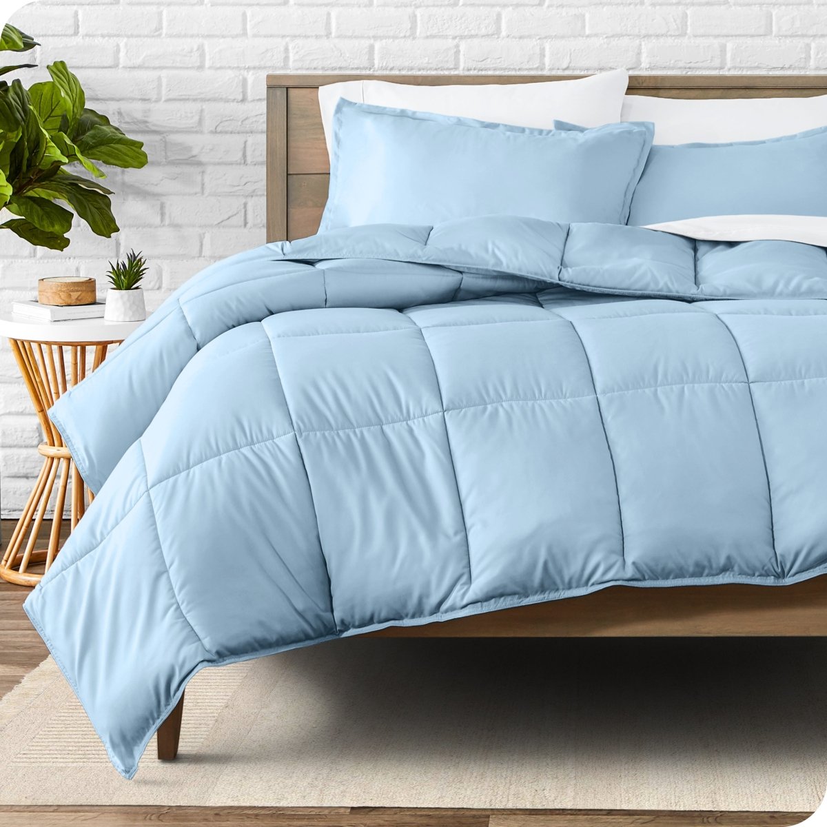 Down Alternative Box Stitch Comforter Set