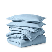 A down alternative comforter folded neatly