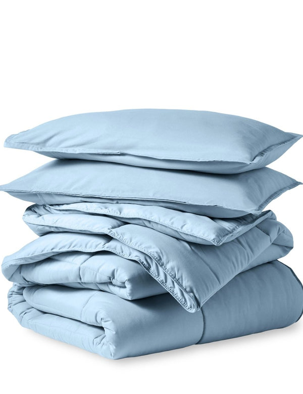 A down alternative comforter folded neatly