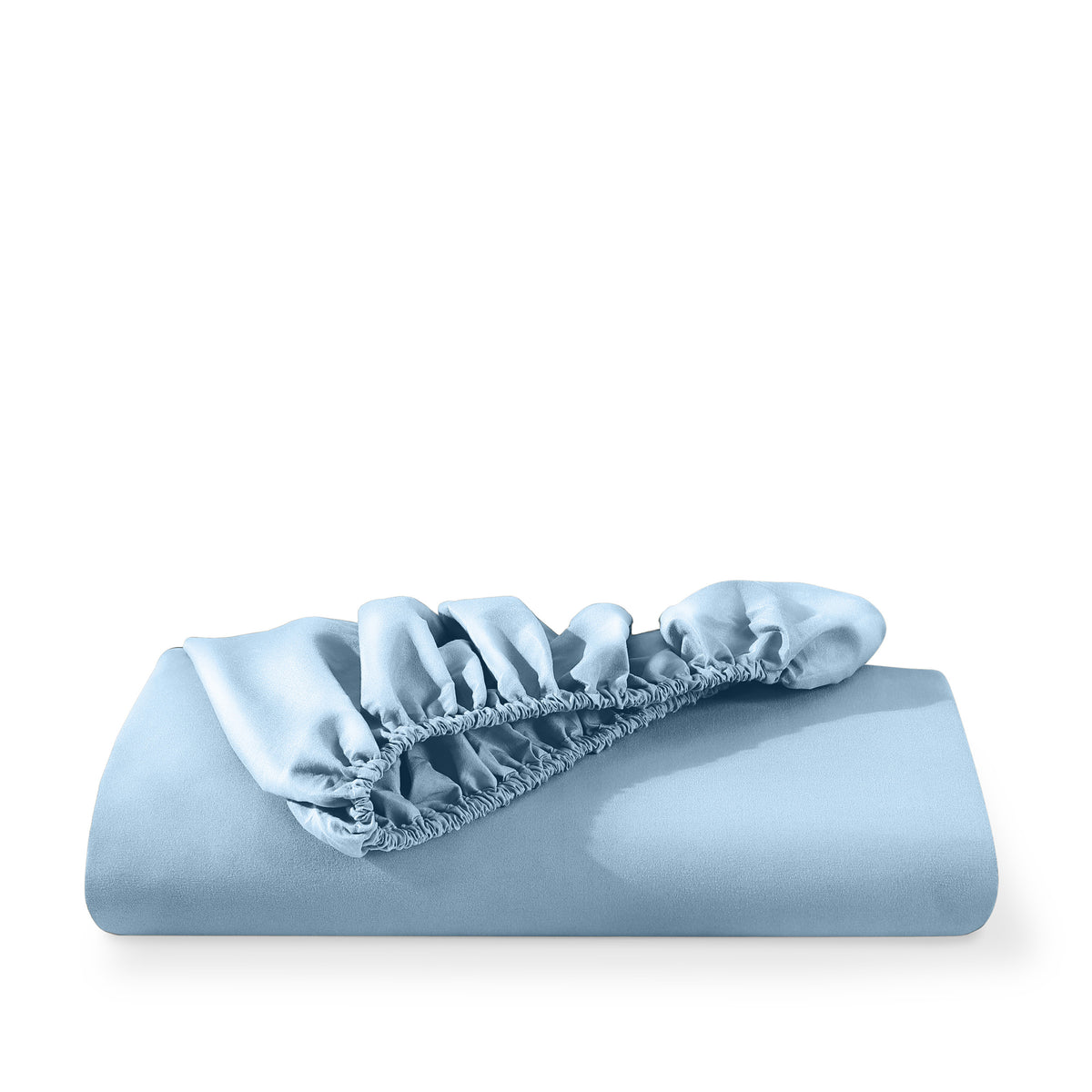Microfiber fitted sheet folded with a white background
